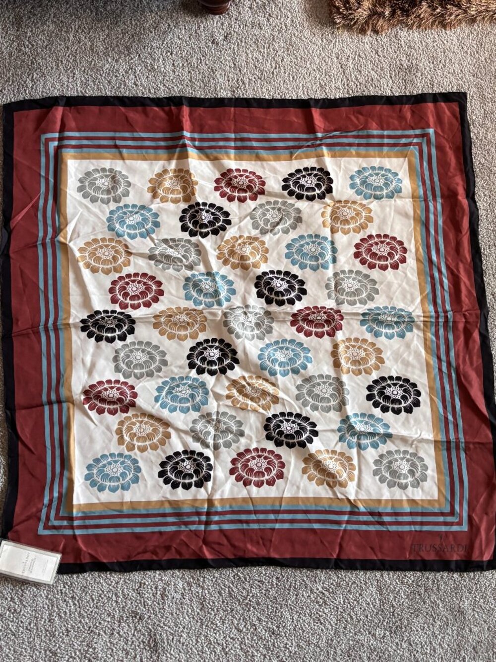 Vintage Trussardi Silk Scarf with CoA Attached